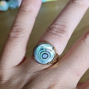 Elegant Gold and Blue Statement Ring